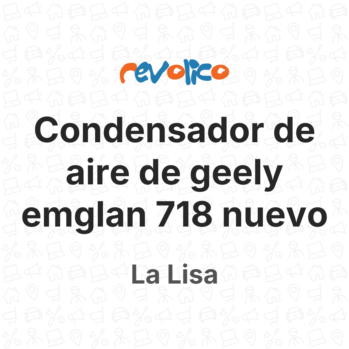 Condensador de aire de geely emglan 718 nuevo en La Lisa, La Habana ...